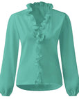 Maisie | Ruffled V-Neck Long Sleeve Blouse