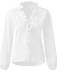 Maisie | Ruffled V-Neck Long Sleeve Blouse