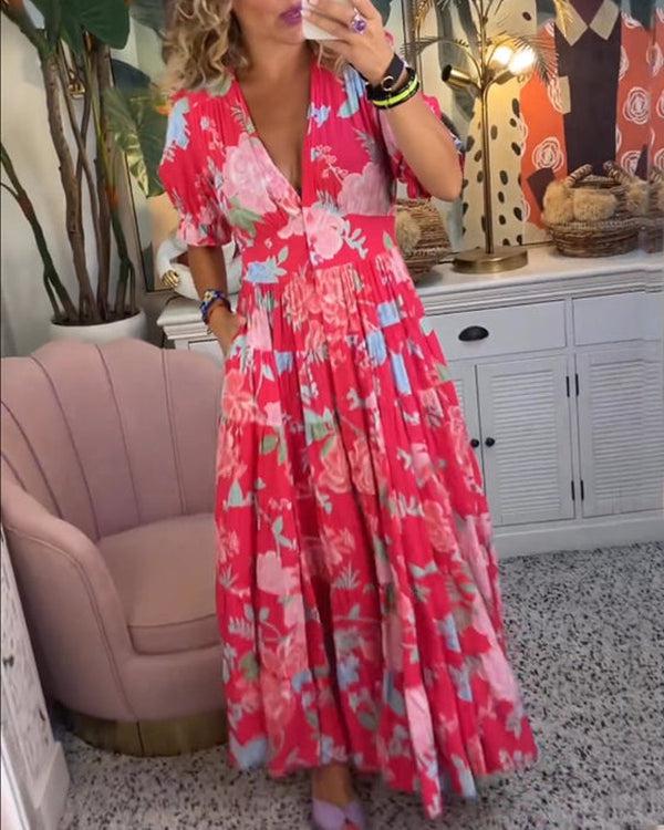 Floriana | Vibrant Bloom Midi Dress