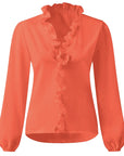 Maisie | Ruffled V-Neck Long Sleeve Blouse