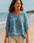 Selia | Nature Inspired Button Detail Top