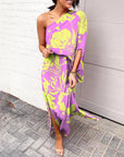 Lidia | One-Shoulder Floral Maxi Dress