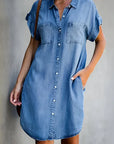 Polly | Lightweight Denim Style Dress with Belly Coverage