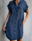 Polly | Lightweight Denim Style Dress with Belly Coverage