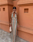 Roxanne | Halter Dress with Exposed Back