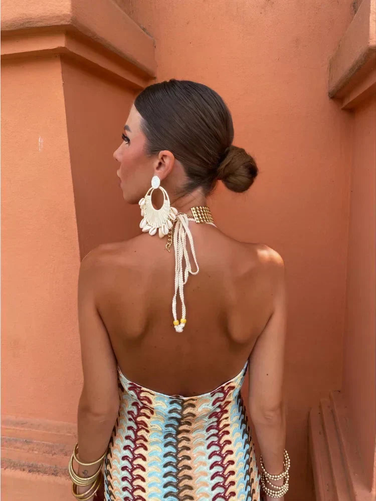 Roxanne | Halter Dress with Exposed Back