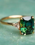 Josephine | Gold Ring With Green Zircon