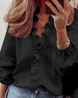 Maisie | Ruffled V-Neck Long Sleeve Blouse