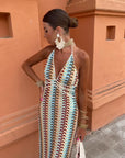 Roxanne | Halter Dress with Exposed Back