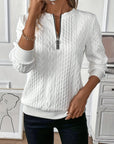 Siera | Textured Quarter Zip Pullover