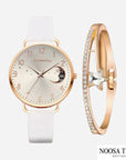 Matilda | Watch and Bracelet Set with Moon-Shaped Dial
