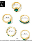 Noélisse | Emerald Gold Ring Set