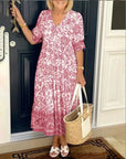 Arie | Elegant Floral Dress With V-Neck