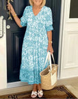 Arie | Elegant Floral Dress With V-Neck