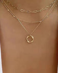 Alix | Vintage Gold Plated Chain & Pendant Necklace
