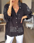 Cara | Handwriting Design Button Up Shirt