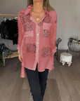 Cara | Handwriting Design Button Up Shirt