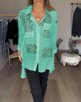Cara | Handwriting Design Button Up Shirt