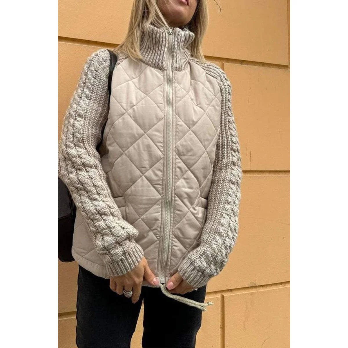 Cynthia | Quilted Jacket with Knit Detail