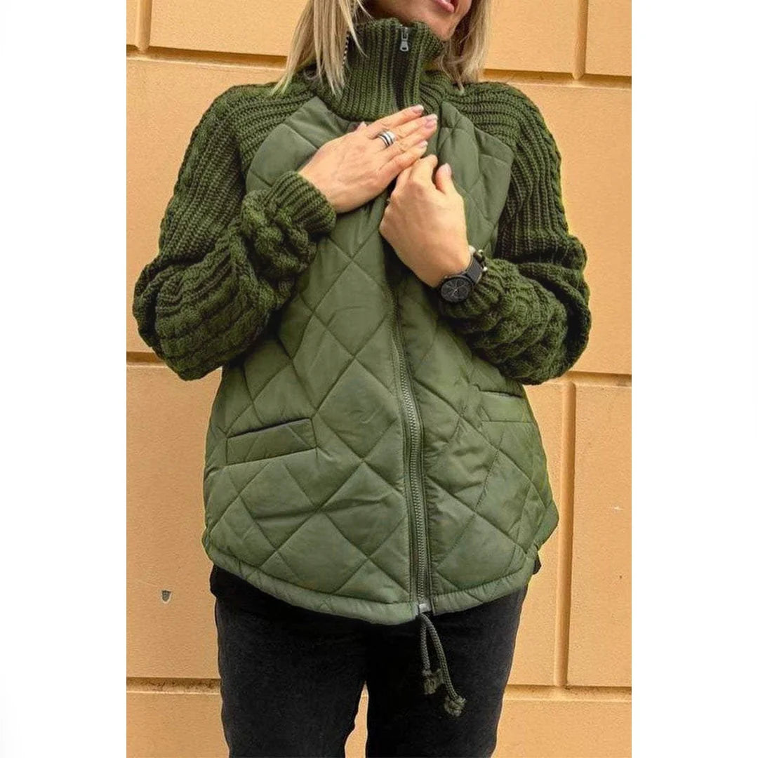 Cynthia | Quilted Jacket with Knit Detail
