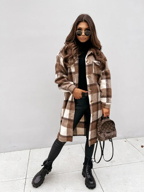 Danielle | Plaid Longline Jacket