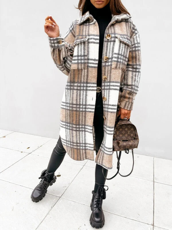 Danielle | Plaid Longline Jacket