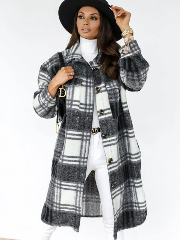 Danielle | Plaid Longline Jacket