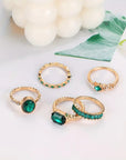 Noélisse | Emerald Gold Ring Set