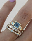 Jasmine | Vintage Blue Crystal Ring Set