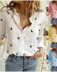 Kaia | Bird Print Long Sleeve Shirt