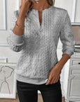 Siera | Textured Quarter Zip Pullover