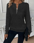 Siera | Textured Quarter Zip Pullover