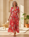 Floriana | Vibrant Bloom Midi Dress