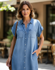 Pollie | Lightweight Denim Dress with Belly Coverage